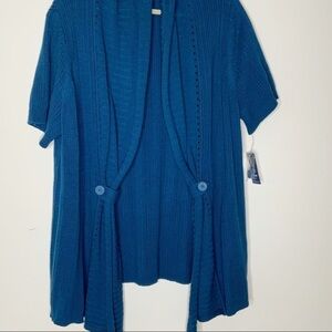 𝅺izod Cardigan with short sleeves. Size 2X